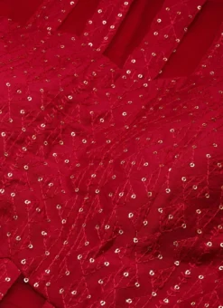 Dark Red Georgette Embroidered Layered Gown Party Wear -Mahra Clothing Shop Dark Red Georgette Embroidered Layered Gown IWBS02210984 rrc1