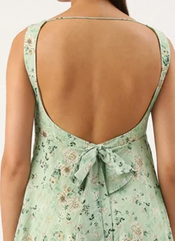 Digital Printed Green Muslin Maxi Dress Party Wear -Mahra Clothing Shop Digital Printed Green Muslin Maxi Dress DRBS02206175 rrc2