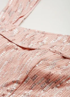 Dusty Pale Peach Embroidered Gown Party Wear -Mahra Clothing Shop Dusty Pale Peach Embroidered Gown IWBS02201258 rrc1