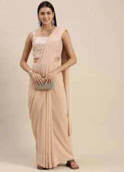 Teen Girls Dusty Pale Peach N Beige Georgette Saree Festive Wear -Mahra Clothing Shop Dusty Pale Peach N Beige Georgette Saree SABS02110996 u