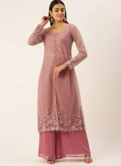 Teen Girls Embroidered Jacket With Crop Top N Palazzo Festive Wear -Mahra Clothing Shop Embroidered Jacket With Crop top N Palazzo IWBS02111145 u