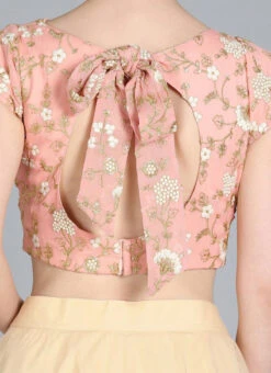 Embroidered Peach N Cream Boat Neck Lehenga Festive Wear -Mahra Clothing Shop Embroidered Peach N Cream Boat Neck Lehenga GHBS01909836 rrc1