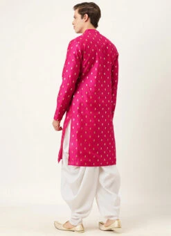 Embroidered Pink N White Dhoti Set Festive Wear -Mahra Clothing Shop Embroidered Pink N White Dhoti Set KPBS02007410 b