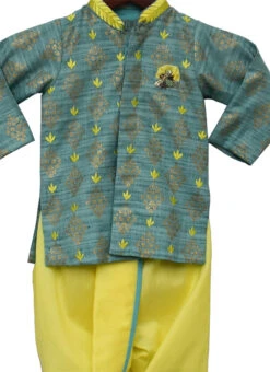 Green Cotton Kurta Dhoti Set