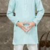 Firozi Blended Cotton Kids Boys Kurta Pyjama Party Wear