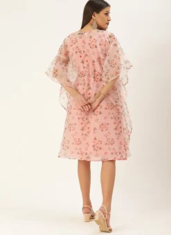 Floral Printed Organza Kaftan Dress After Six Wear Party Wear -Mahra Clothing Shop Floral Printed Organza Kaftan Dress DRBS02110875 b