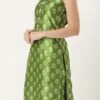 Teen Girls Green Art Silk Digital Printed Top N Pant Suit Festive Wear