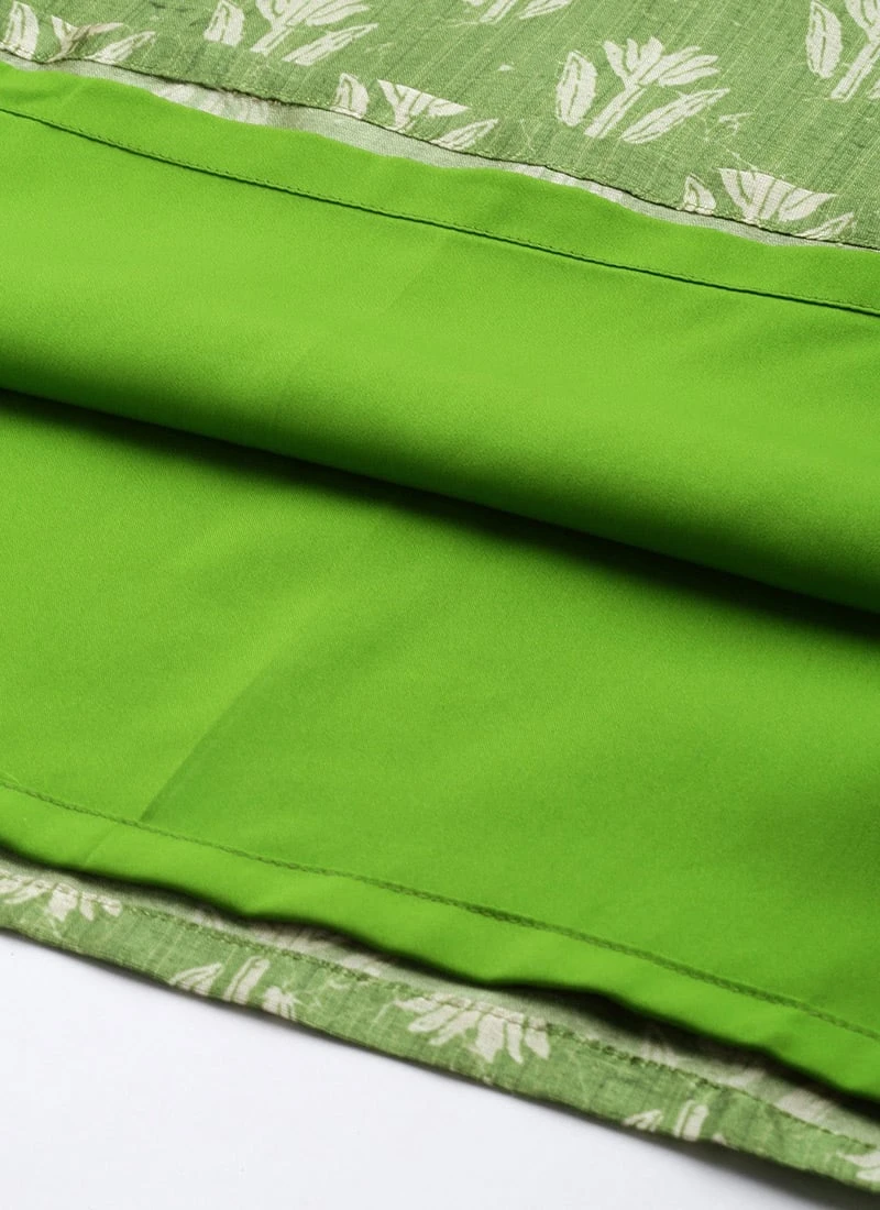 Bottom From Green Art Silk Digital Printed Top N Pant Suit After Six Wear 7 Bottom From Green Art Silk Digital Printed Top N Pant Suit After Six Wear - Image 7