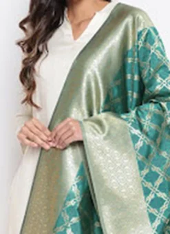 Green Art Silk Dupatta Festive Wear