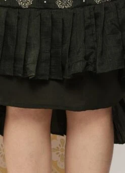 Green Art Silk Foil Print Dress After Six Wear -Mahra Clothing Shop Green Art Silk Foil Print Dress DRBS02301118 rrc4