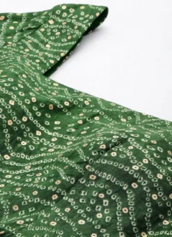 Dupatta From Green Bandhani Printed Rayon Gown With Dupatta Set After Six Wear -Mahra Clothing Shop Green Bandhani Printed Rayon Gown With Dupatta Set IWBS02302294 rrc1