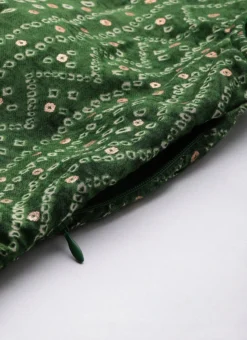 Green Bandhani Printed Rayon Strap Neck Dress Festive Wear -Mahra Clothing Shop Green Bandhani Printed Rayon Strap Neck Dress DRBS02303756 rrc3