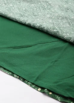 Green Bandhani Printed Rayon Strap Neck Dress Festive Wear -Mahra Clothing Shop Green Bandhani Printed Rayon Strap Neck Dress DRBS02303756 rrc4