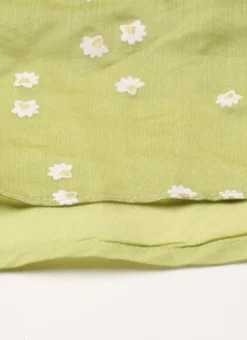 Green Blended Cotton Foil Printed Ruffled Dress After Six Wear -Mahra Clothing Shop Green Blended Cotton Foil Printed Ruffled Dress DRBS02205991 rrc3