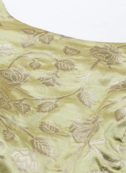 Green Brocade Boat Neck Flared Dress Wedding Wear -Mahra Clothing Shop Green Brocade Boat Neck Flared Dress DRBS02105388 rrc1