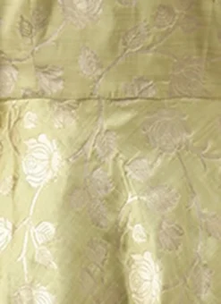 Green Brocade Boat Neck Flared Dress Wedding Wear -Mahra Clothing Shop Green Brocade Boat Neck Flared Dress DRBS02105388 rrc3