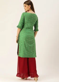 Green Brocade Kurta Festive Wear 11 Green Brocade Kurta Festive Wear -Mahra Clothing Shop Green Brocade Kurta KRBS02306312 b