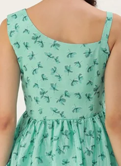 Green Chinon Digital Printed Layered Gown Party Wear -Mahra Clothing Shop Green Chinon Digital Printed Layered Gown IWBS02307659 rrc2