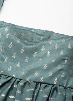 Green Chinon Foil Printed Maxi Dress Festive Wear -Mahra Clothing Shop Green Chinon Foil Printed Maxi Dress DRBS02212617 rrc1
