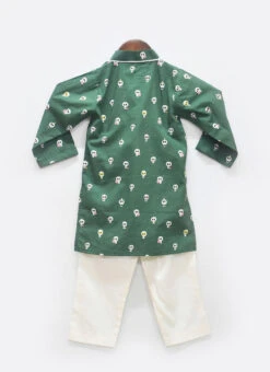 Green Cotton Printed Kurta Pyjama -Mahra Clothing Shop Green Cotton Printed Kurta Pyjama KDBDFK2123 b