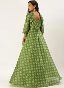 Green Digital Printed Maxi Dress Festive Wear -Mahra Clothing Shop Green Digital Printed Maxi Dress DRBS02212566 b