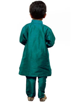 Rama Green Dupion Silk Kurta Pyjama 5 Rama Green Dupion Silk Kurta Pyjama -Mahra Clothing Shop Green Dupion Silk Kurta Pyjama KDBDMF226SG b