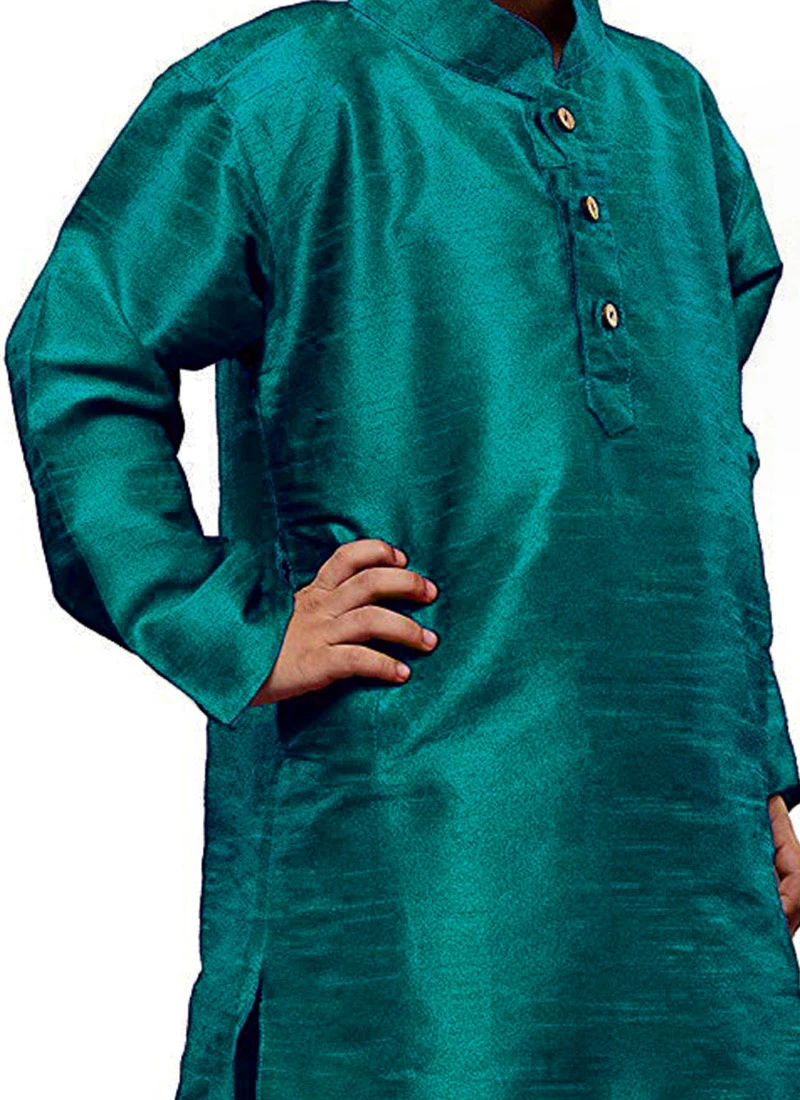 Rama Green Dupion Silk Kurta Pyjama 1 Rama Green Dupion Silk Kurta Pyjama