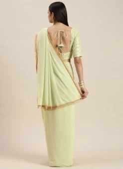 Green Embroidered Blouse N Saree Festive Wear -Mahra Clothing Shop Green Embroidered Blouse N Saree SABS02201276 b
