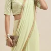 Green Embroidered Blouse N Saree Festive Wear