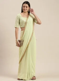 Green Embroidered Blouse N Saree Festive Wear -Mahra Clothing Shop Green Embroidered Blouse N Saree SABS02201276 u