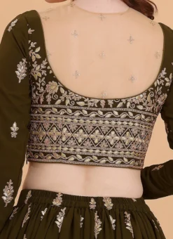 Green Embroidered Georgette Lehenga Set Festive Wear -Mahra Clothing Shop Green Embroidered Georgette Lehenga Set GHBS02302554 rrc2