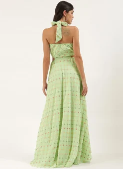 Green Embroidered Georgette Maxi Dress Festive Wear 11 Green Embroidered Georgette Maxi Dress Festive Wear -Mahra Clothing Shop Green Embroidered Georgette Maxi Dress DRBS02207318 b