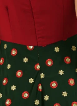 Green Embroidered N Maroon Twisted Bodice Dress Festive Wear -Mahra Clothing Shop Green Embroidered N Maroon Twisted Bodice Dress DRBS02206212 rrc3