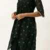 Teen Girls Green Embroidered Salwar Set Festive Wear
