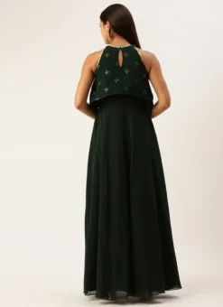 Green Georgette Embroidered Dress Festive Wear 11 Green Georgette Embroidered Dress Festive Wear -Mahra Clothing Shop Green Georgette Embroidered Dress DRBS02212609 b