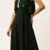 Green Georgette Embroidered Dress Festive Wear