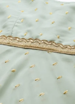 Green Georgette Embroidered Gharara Set Festive Wear -Mahra Clothing Shop Green Georgette Embroidered Gharara Set KSBS02303647 rrc1