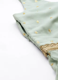 Green Georgette Embroidered Gharara Set Festive Wear -Mahra Clothing Shop Green Georgette Embroidered Gharara Set KSBS02303647 rrc3