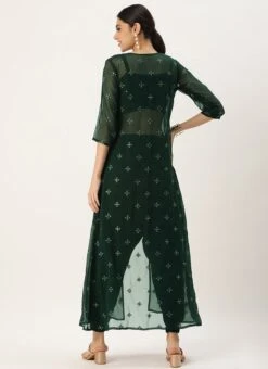Bottom From Green Georgette Embroidered Set N Suits After Six Wear -Mahra Clothing Shop Green Georgette Embroidered Set N Suits IWBS02211124 b 1