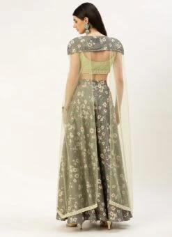 Teen Girls Green Georgette Printed Lehenga Set Festive Wear -Mahra Clothing Shop Green Georgette Printed Lehenga Set GHBS02211057 b