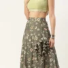 Teen Girls Green Georgette Printed Lehenga Set Festive Wear