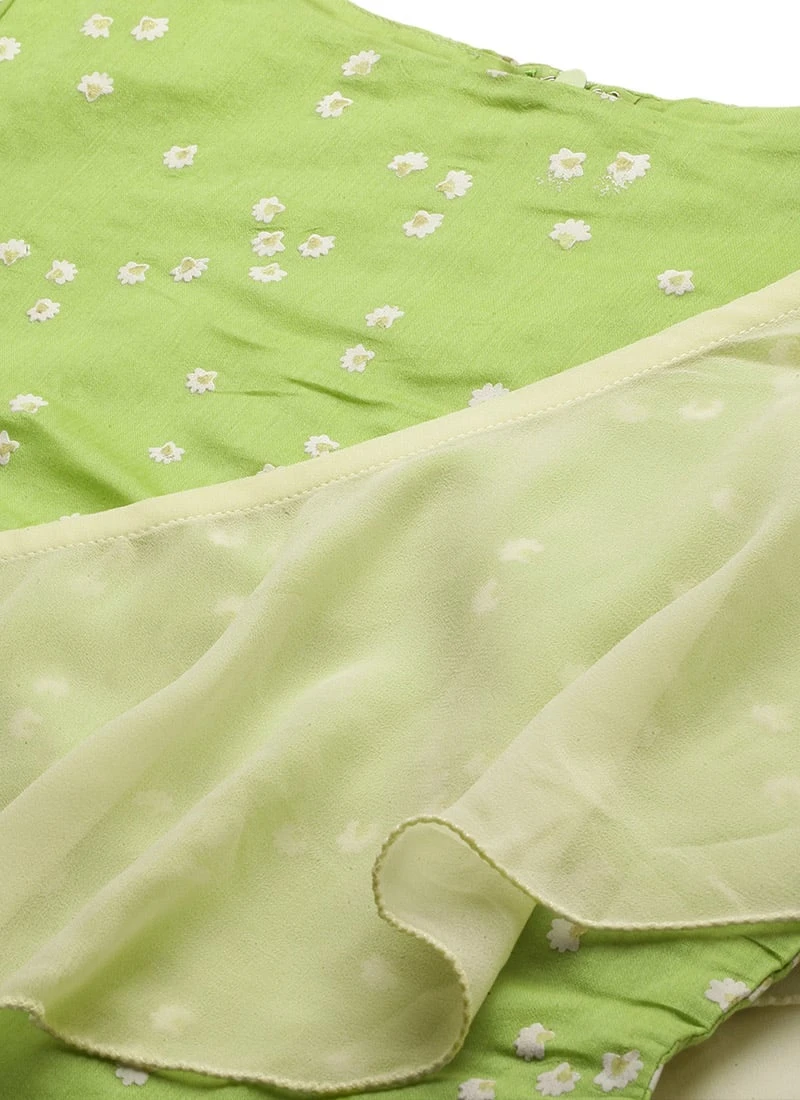 Green N Off White Printed Kurta Set Festive Wear 5 Green N Off White Printed Kurta Set Festive Wear - Image 5