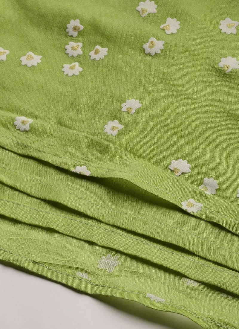 Green N Off White Printed Kurta Set Festive Wear 8 Green N Off White Printed Kurta Set Festive Wear - Image 8