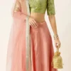 Teen Girls Green N Peach Taffeta Lehenga Festive Wear