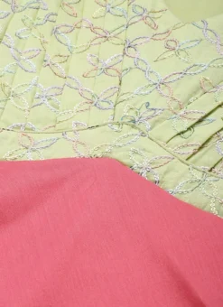 Green N Pink Cotton Sequins Embroidery Maxi Dress Festive Wear -Mahra Clothing Shop Green N Pink Cotton Sequins Embroidery Maxi Dress DRBS02212595 rrc1