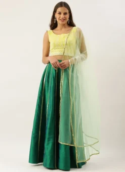 Teen Girls Green N Yellow Embroidered Kali Lehenga Festive Wear 6 Teen Girls Green N Yellow Embroidered Kali Lehenga Festive Wear -Mahra Clothing Shop Green N Yellow Embroidered Kali Lehenga GHBS02112184 u