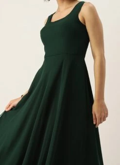 Teen Girls Green Organza Cape Style Gown Party Wear