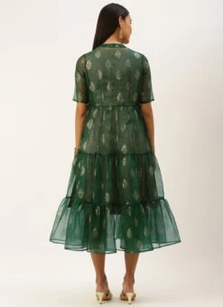 Green Organza Foil Printed Jacket Style Dress Festive Wear 11 Green Organza Foil Printed Jacket Style Dress Festive Wear -Mahra Clothing Shop Green Organza Foil Printed Jacket Style Dress DRBS02209702 b