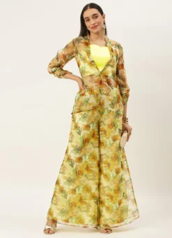 Teen Girls Green Organza Palazzo N Jacket Co Ords Set Festive Wear -Mahra Clothing Shop Green Organza Palazzo N Jacket Co Ords Set IWBS02209743 u 1