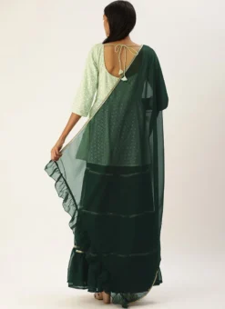 Teen Girls Green Peplum Top Sharara With Dupatta Festive Wear -Mahra Clothing Shop Green Peplum Top Sharara With Dupatta IWBS02203548 b